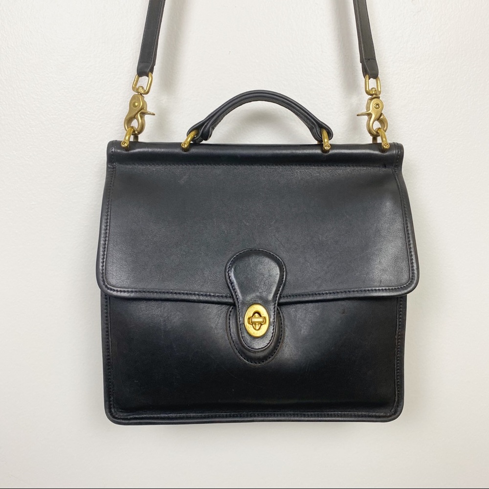 Coach Willis Bag Black Leather Vintage 9927